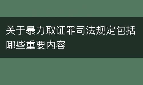 关于暴力取证罪司法规定包括哪些重要内容