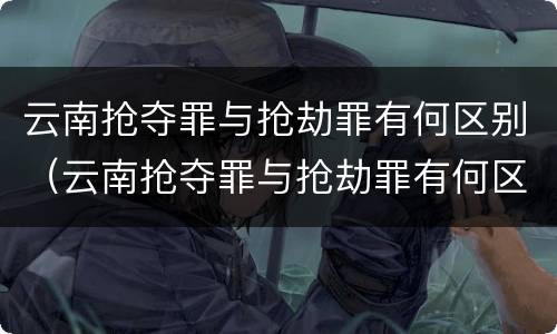 云南抢夺罪与抢劫罪有何区别（云南抢夺罪与抢劫罪有何区别呢）