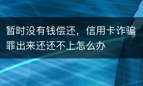 暂时没有钱偿还，信用卡诈骗罪出来还还不上怎么办