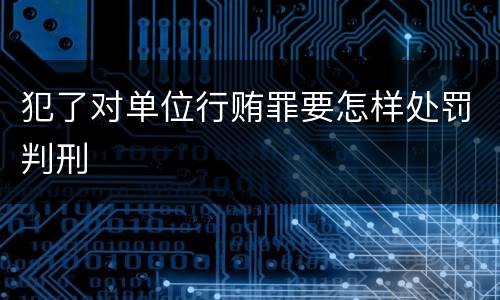 犯了对单位行贿罪要怎样处罚判刑