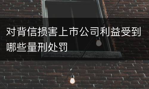 对背信损害上市公司利益受到哪些量刑处罚