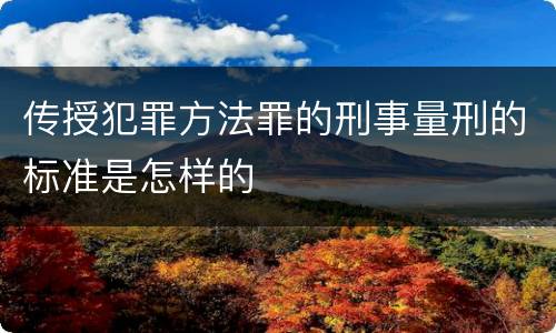 传授犯罪方法罪的刑事量刑的标准是怎样的