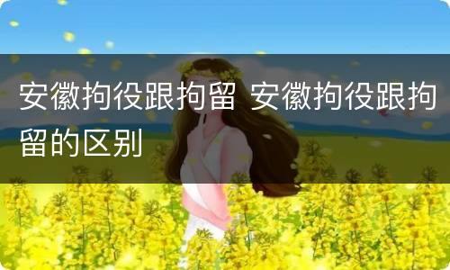 安徽拘役跟拘留 安徽拘役跟拘留的区别