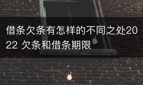 借条欠条有怎样的不同之处2022 欠条和借条期限