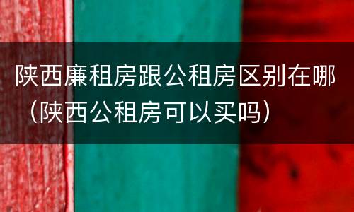 陕西廉租房跟公租房区别在哪（陕西公租房可以买吗）