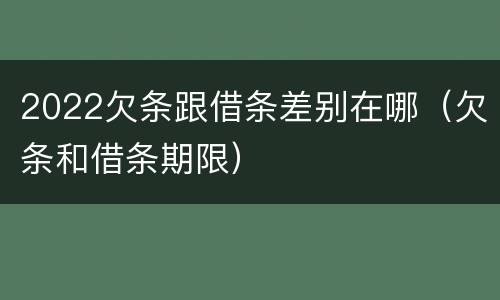 2022欠条跟借条差别在哪（欠条和借条期限）