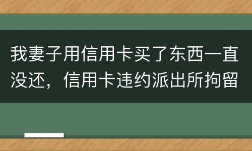 我妻子用信用卡买了东西一直没还，信用卡违约派出所拘留多久