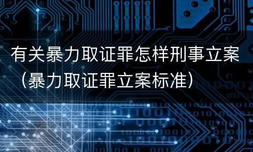 有关暴力取证罪怎样刑事立案（暴力取证罪立案标准）