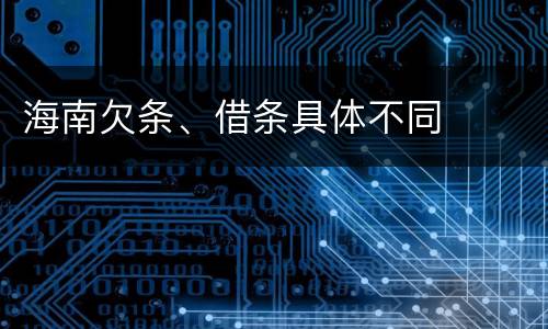 海南欠条、借条具体不同