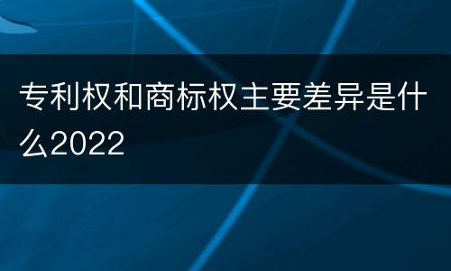 专利权和商标权主要差异是什么2022