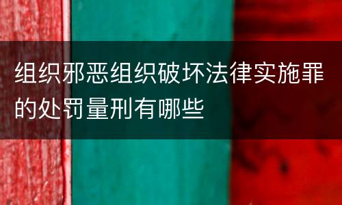组织邪恶组织破坏法律实施罪的处罚量刑有哪些