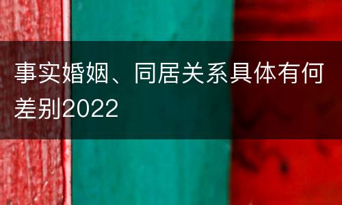 事实婚姻、同居关系具体有何差别2022