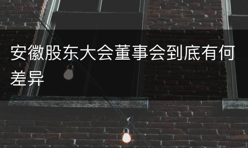 安徽股东大会董事会到底有何差异