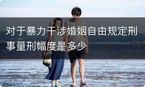 对于暴力干涉婚姻自由规定刑事量刑幅度是多少