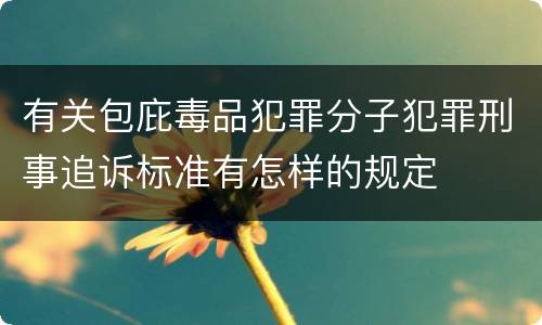 有关包庇毒品犯罪分子犯罪刑事追诉标准有怎样的规定
