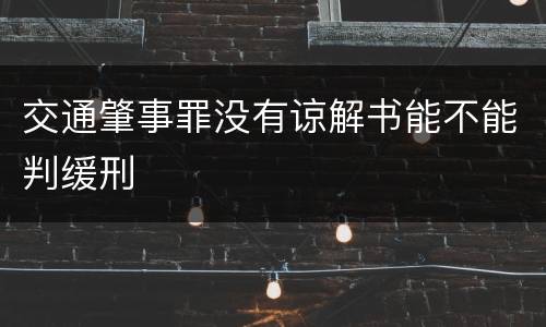 交通肇事罪没有谅解书能不能判缓刑