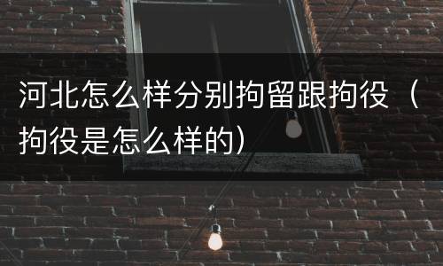 河北怎么样分别拘留跟拘役（拘役是怎么样的）