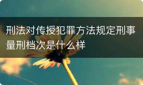 刑法对传授犯罪方法规定刑事量刑档次是什么样