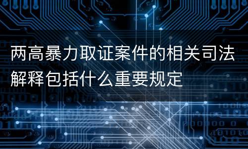 两高暴力取证案件的相关司法解释包括什么重要规定