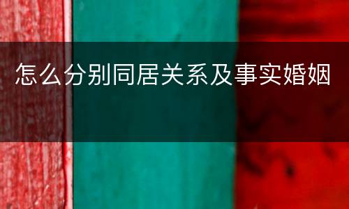 怎么分别同居关系及事实婚姻