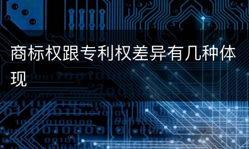 商标权跟专利权差异有几种体现