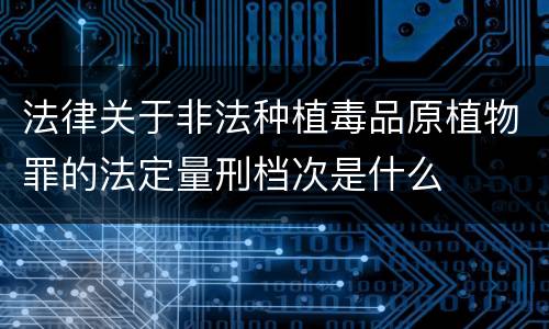 法律关于非法种植毒品原植物罪的法定量刑档次是什么