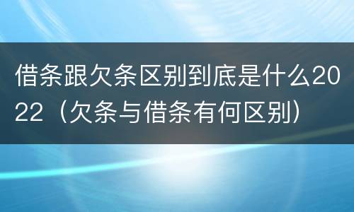借条跟欠条区别到底是什么2022（欠条与借条有何区别）
