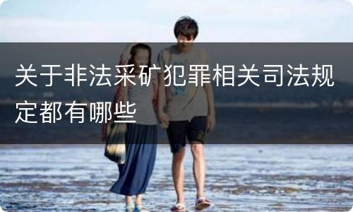 关于非法采矿犯罪相关司法规定都有哪些