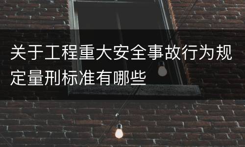 关于工程重大安全事故行为规定量刑标准有哪些
