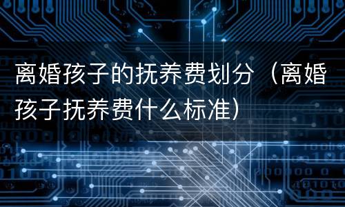 离婚孩子的抚养费划分（离婚孩子抚养费什么标准）