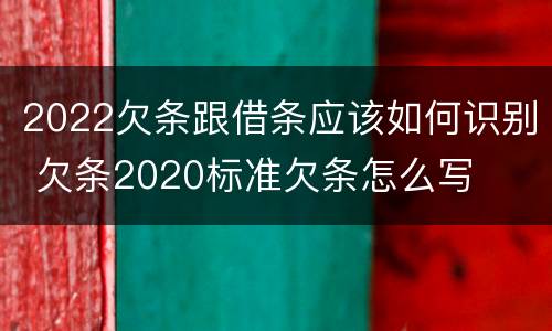 2022欠条跟借条应该如何识别 欠条2020标准欠条怎么写