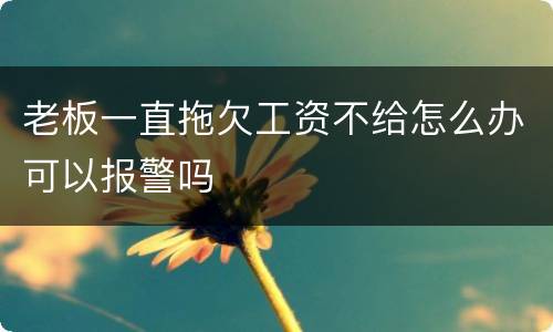 老板一直拖欠工资不给怎么办可以报警吗