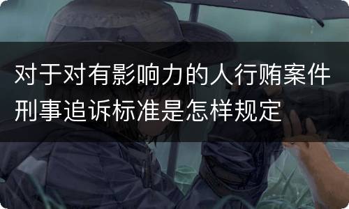 对于对有影响力的人行贿案件刑事追诉标准是怎样规定