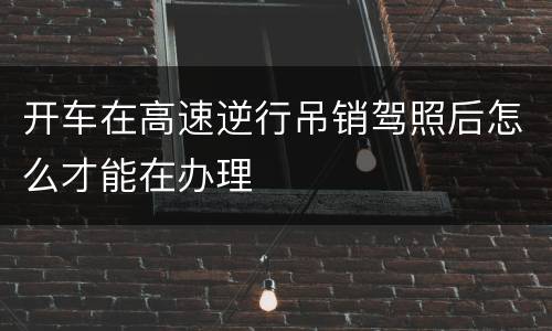 开车在高速逆行吊销驾照后怎么才能在办理