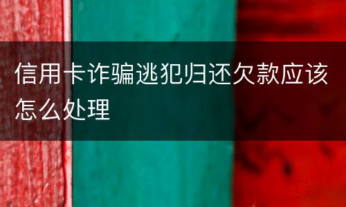 信用卡诈骗逃犯归还欠款应该怎么处理