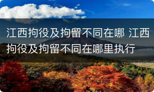 江西拘役及拘留不同在哪 江西拘役及拘留不同在哪里执行