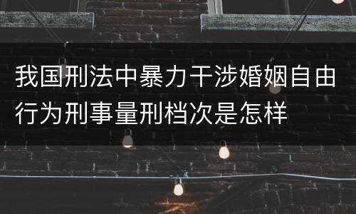 我国刑法中暴力干涉婚姻自由行为刑事量刑档次是怎样