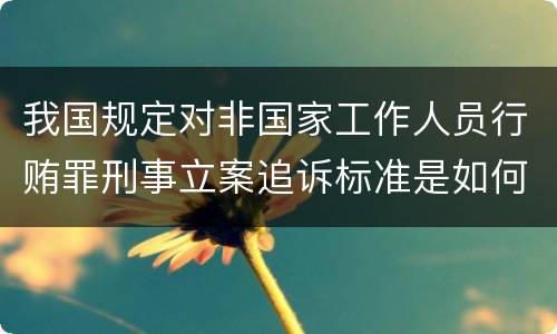 我国规定对非国家工作人员行贿罪刑事立案追诉标准是如何规定