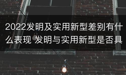 2022发明及实用新型差别有什么表现 发明与实用新型是否具有实用性