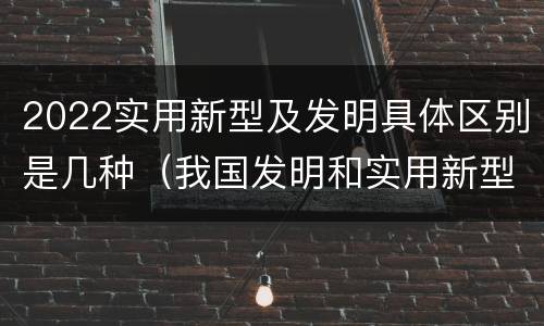 2022实用新型及发明具体区别是几种（我国发明和实用新型的标准）