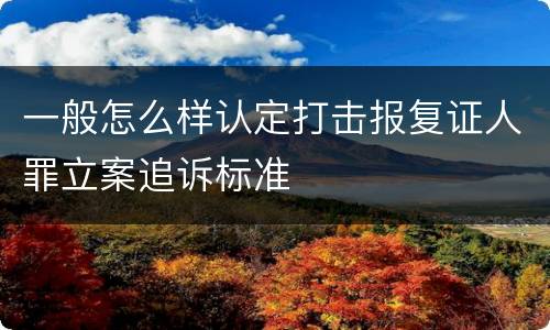 一般怎么样认定打击报复证人罪立案追诉标准