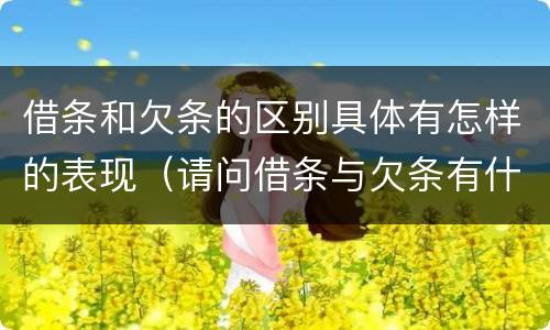 借条和欠条的区别具体有怎样的表现（请问借条与欠条有什么区别）