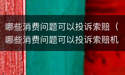 哪些消费问题可以投诉索赔（哪些消费问题可以投诉索赔机构）