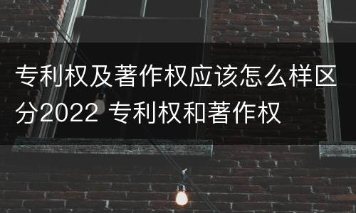 专利权及著作权应该怎么样区分2022 专利权和著作权
