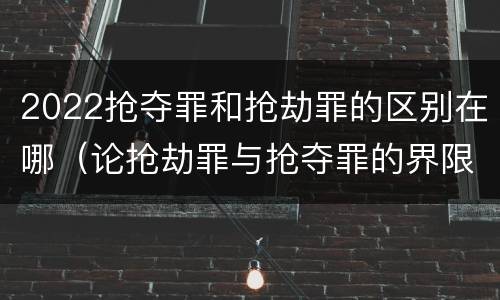 2022抢夺罪和抢劫罪的区别在哪（论抢劫罪与抢夺罪的界限）