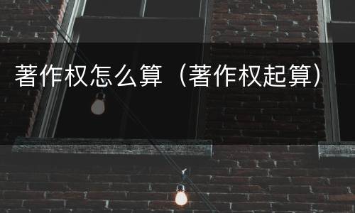 著作权怎么算（著作权起算）