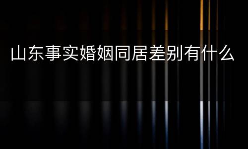 山东事实婚姻同居差别有什么