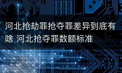河北抢劫罪抢夺罪差异到底有啥 河北抢夺罪数额标准