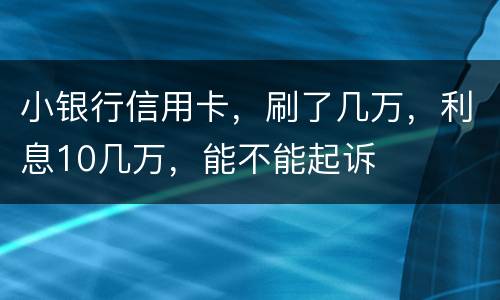 小银行信用卡，刷了几万，利息10几万，能不能起诉
