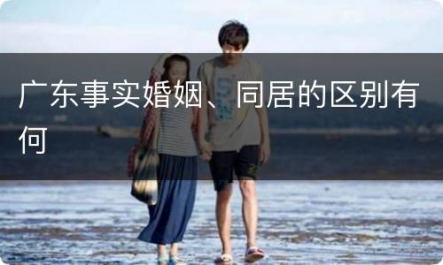 广东事实婚姻、同居的区别有何